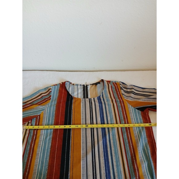 Ellen Weaver Plus Size 2X Boho Striped Blouse Multicolor Tunic Top Casual Chic - Picture 12 of 16